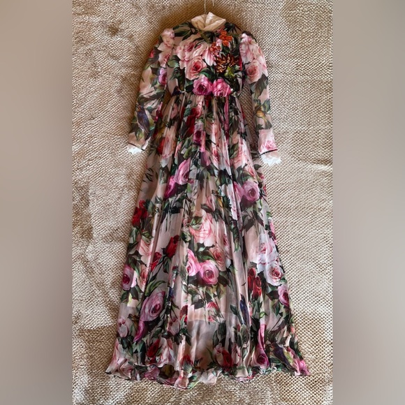 Dolce & Gabbana Floral Silk Dress w/ underdress Size 36
